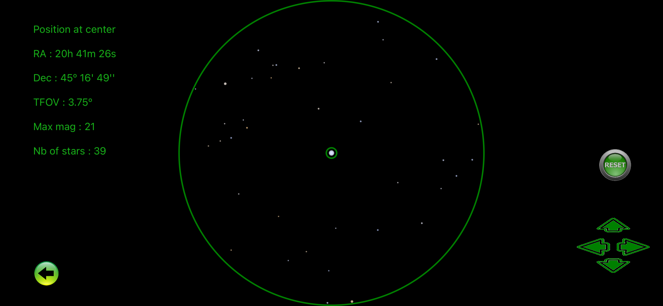 Virtual Telescope input screen
